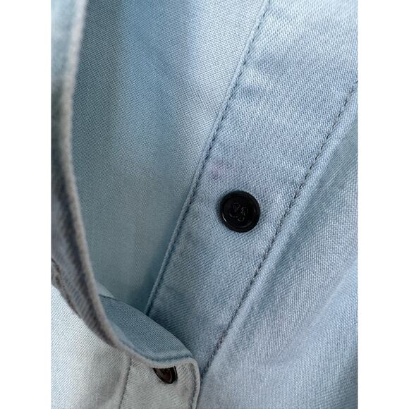 Isabella Oliver Raffa Chambray Tiered Midi Maternity Dress Blue Women's Size 4 - Picture 6 of 8